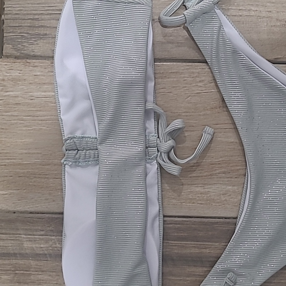 🔴Scrunch tie bandeau strapless bikini swimsuit - Picture 5 of 7